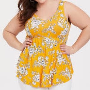 Lined floral babydoll tank